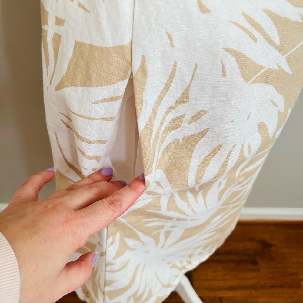 Gap Tie- Back Palm Print Halter Linen Dress - Picture 5 of 9